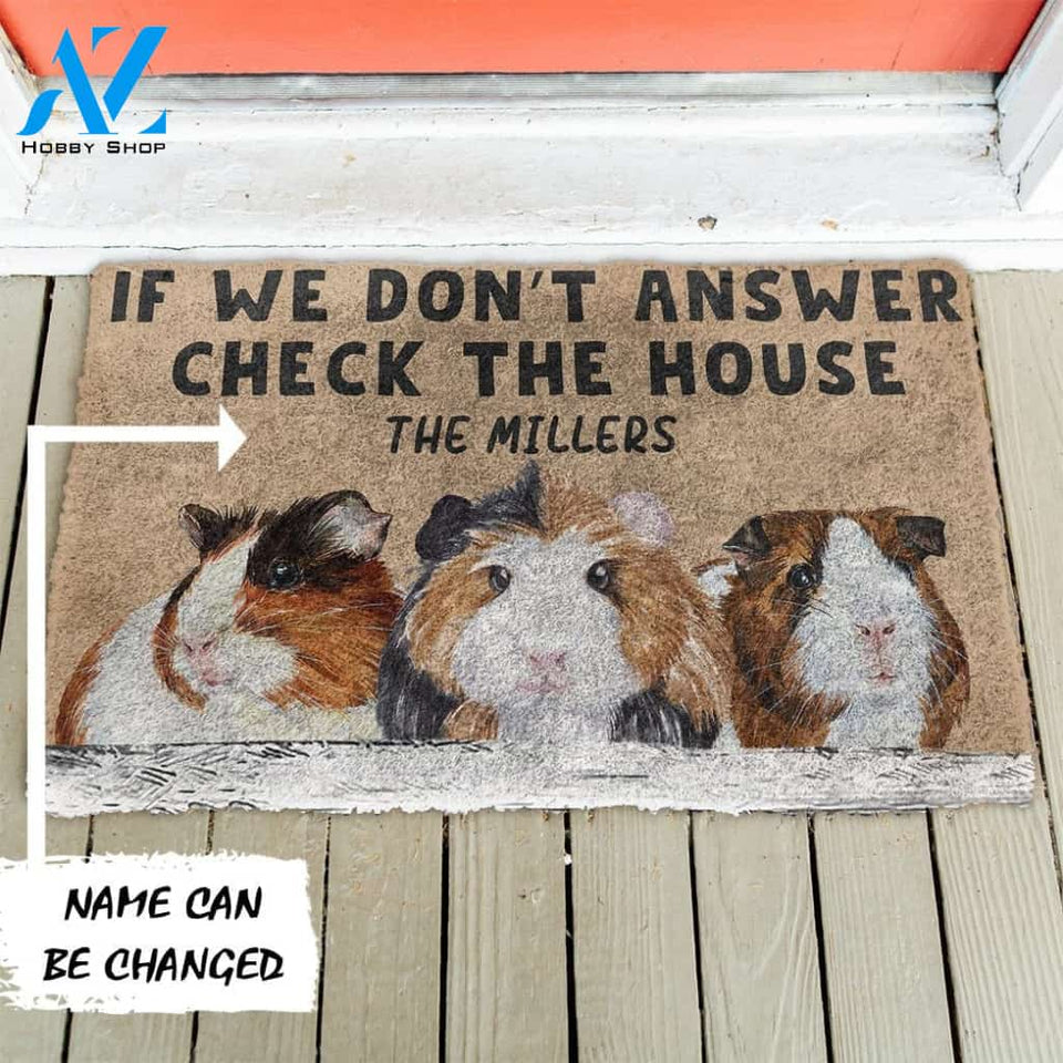 Gearhumans Gearhuman 3D Check The Guinea Pig House Custom Name Doormat