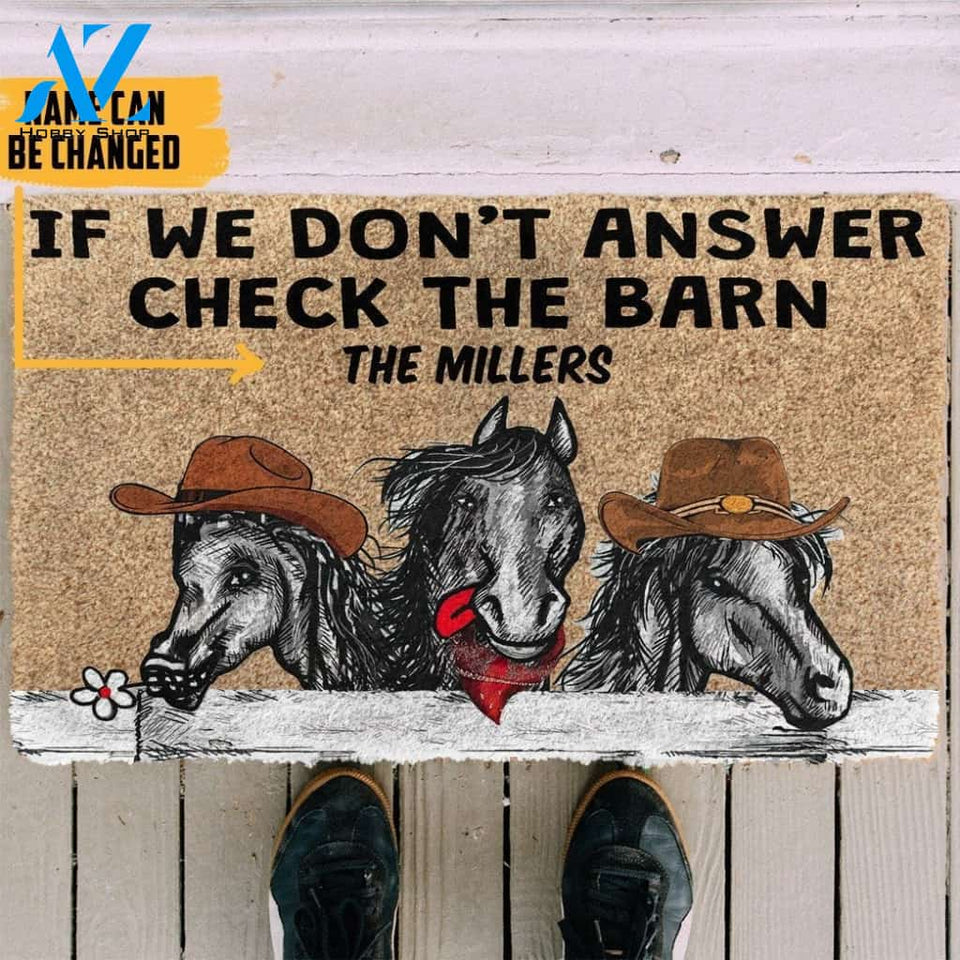 Gearhumans Gearhuman 3D Check The Horse Barn Custom Name Doormat