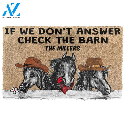 Gearhumans Gearhuman 3D Check The Horse Barn Custom Name Doormat