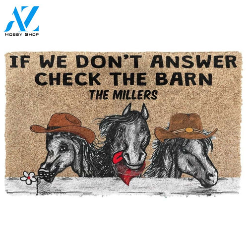 Gearhumans Gearhuman 3D Check The Horse Barn Custom Name Doormat