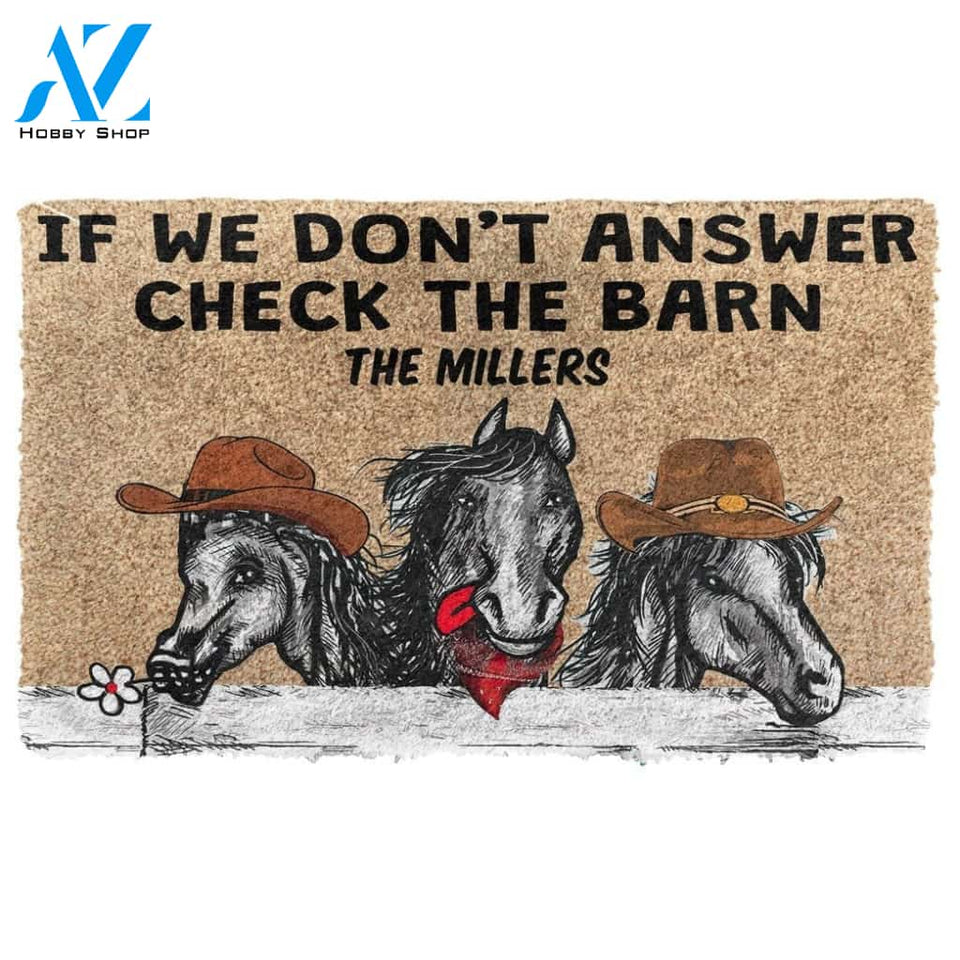 Gearhumans Gearhuman 3D Check The Horse Barn Custom Name Doormat