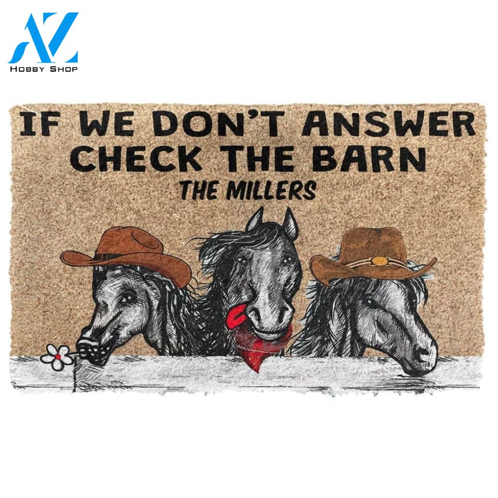 Gearhumans Gearhuman 3D Check The Horse Barn Custom Name Doormat