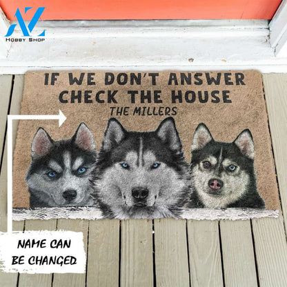 Gearhumans Gearhuman 3D Check The Husky House Custom Name Doormat