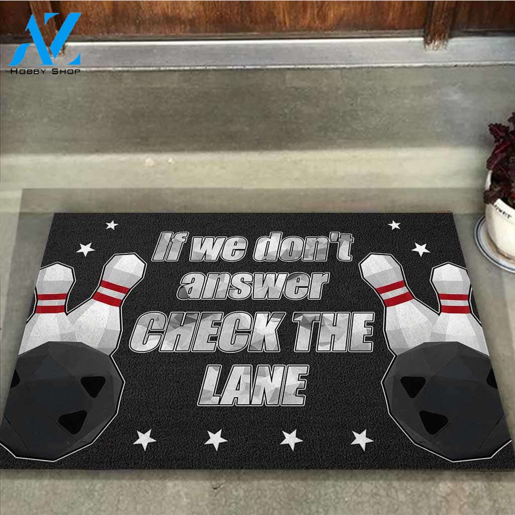 Check The Lane - Bowling Funny Doormat Gift For Bowling Lovers Birthday Gift Home Decor Warm House Gift Welcome Mat