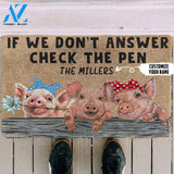 Gearhumans Gearhuman 3D Check The Pig Pen Custom Name Doormat