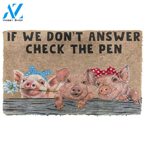 Check The Pig Pen Doormat Funny Welcome Mat Housewarming Gift Home Decor Funny Doormat Gift For Friend