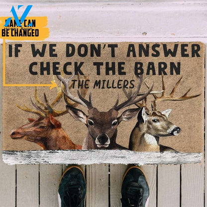 Gearhumans Gearhuman 3D Check The Reindeer Barn Custom Name Doormat