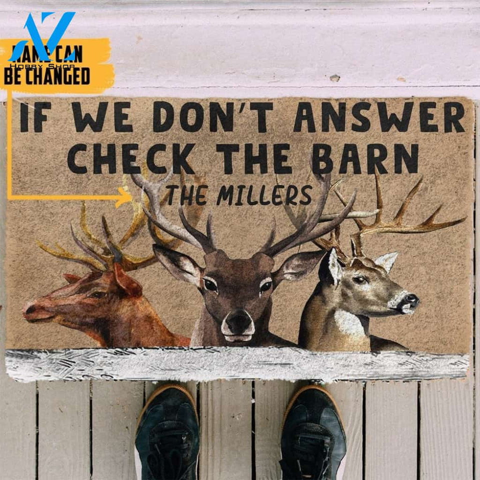 Gearhumans Gearhuman 3D Check The Reindeer Barn Custom Name Doormat