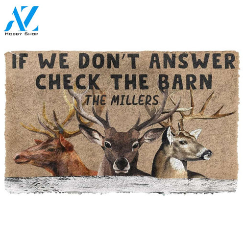 Gearhumans Gearhuman 3D Check The Reindeer Barn Custom Name Doormat