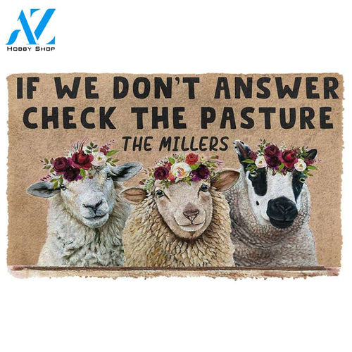 Gearhumans Gearhuman 3D Check The Sheep Pasture Custom Name Doormat