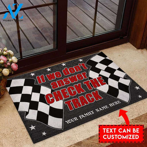Check The Track - Racing Personalized Doormat