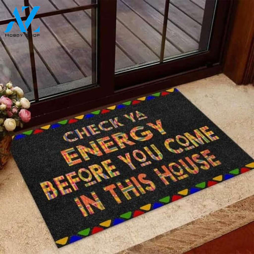 Check Ya Energy African American Doormat | Welcome Mat | House Warming Gift