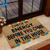 Check Ya Energy - African American Coir Pattern Print Doormat