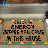 Check Ya Energy - African American Coir Pattern Print Doormat