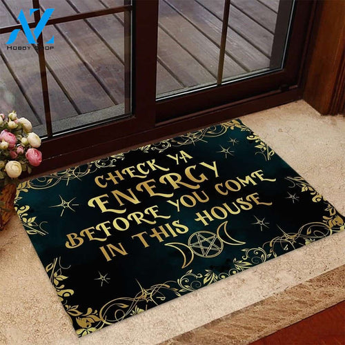 Check Ya Energy Before You Come In This House Doormat Welcome Mat Housewarming Gift Home Decor Funny Doormat Gift For Friend Halloween