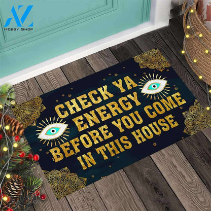 Check Ya Energy Doormat Indoor And Outdoor Doormat Warm House Gift Welcome Mat Gift For Magic Lover Family Friend Halloween's Day