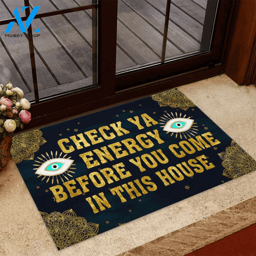 Check Ya Energy Evil Eyes Doormat | Welcome Mat | House Warming Gift