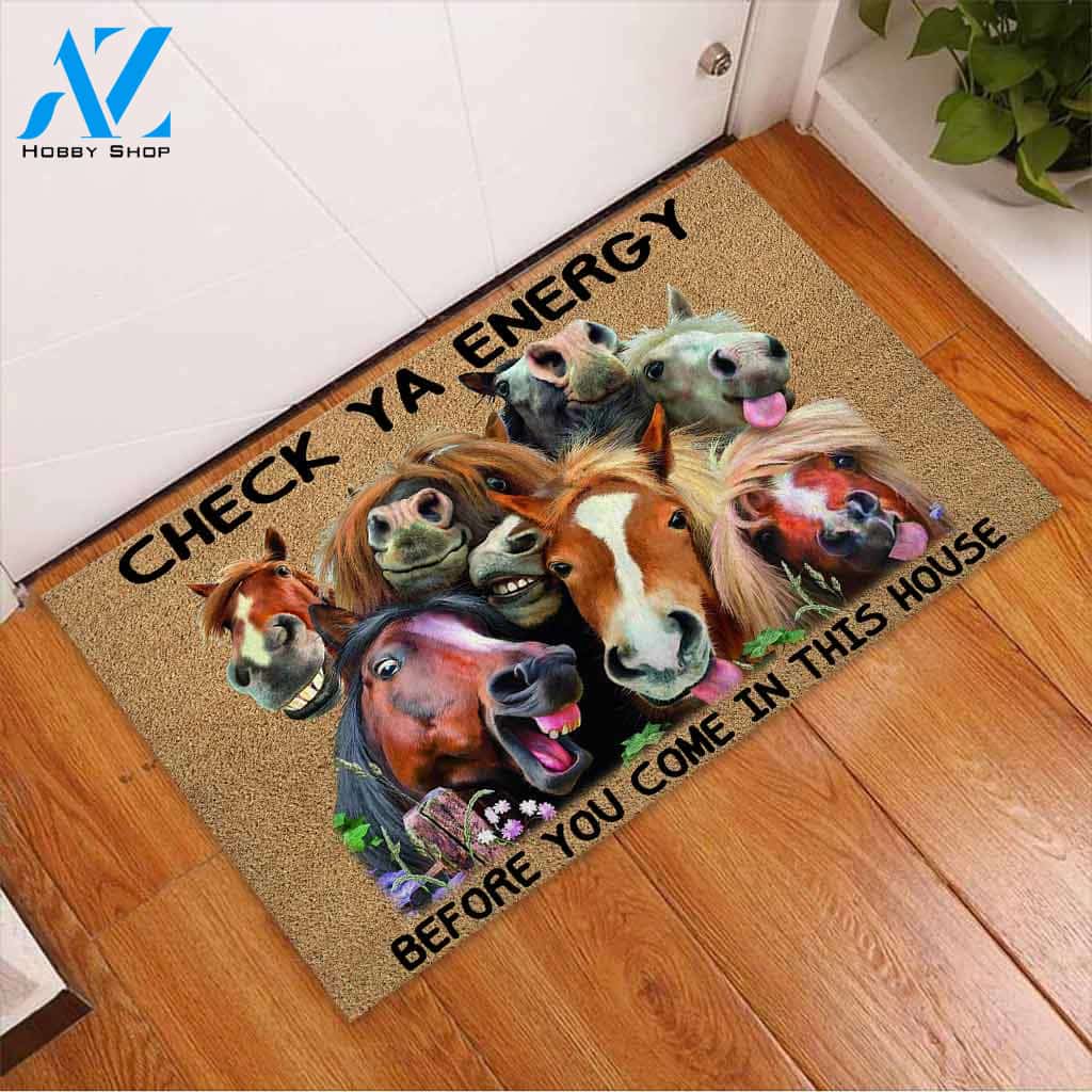 Check Ya Energy - Horse Coir Pattern Print Doormat