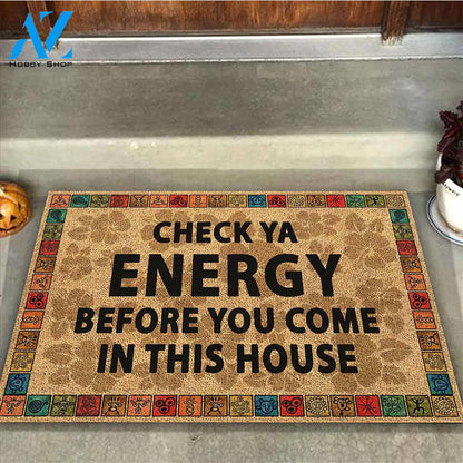 Check Ya Energy - Puerto Rican Doormat Gift For Friend Family Birthday Gift Home Decor Warm House Gift Welcome Mat