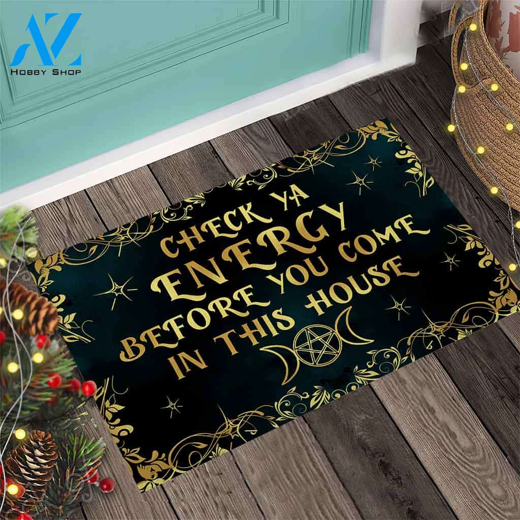 Check Ya Energy - Witch Doormat Indoor And Outdoor Doormat Warm House Gift Welcome Mat Gift For Witch Lover Halloween Family Friend