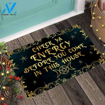 Check Ya Energy - Witch Doormat Indoor And Outdoor Doormat Warm House Gift Welcome Mat Gift For Witch Lover Halloween Family Friend