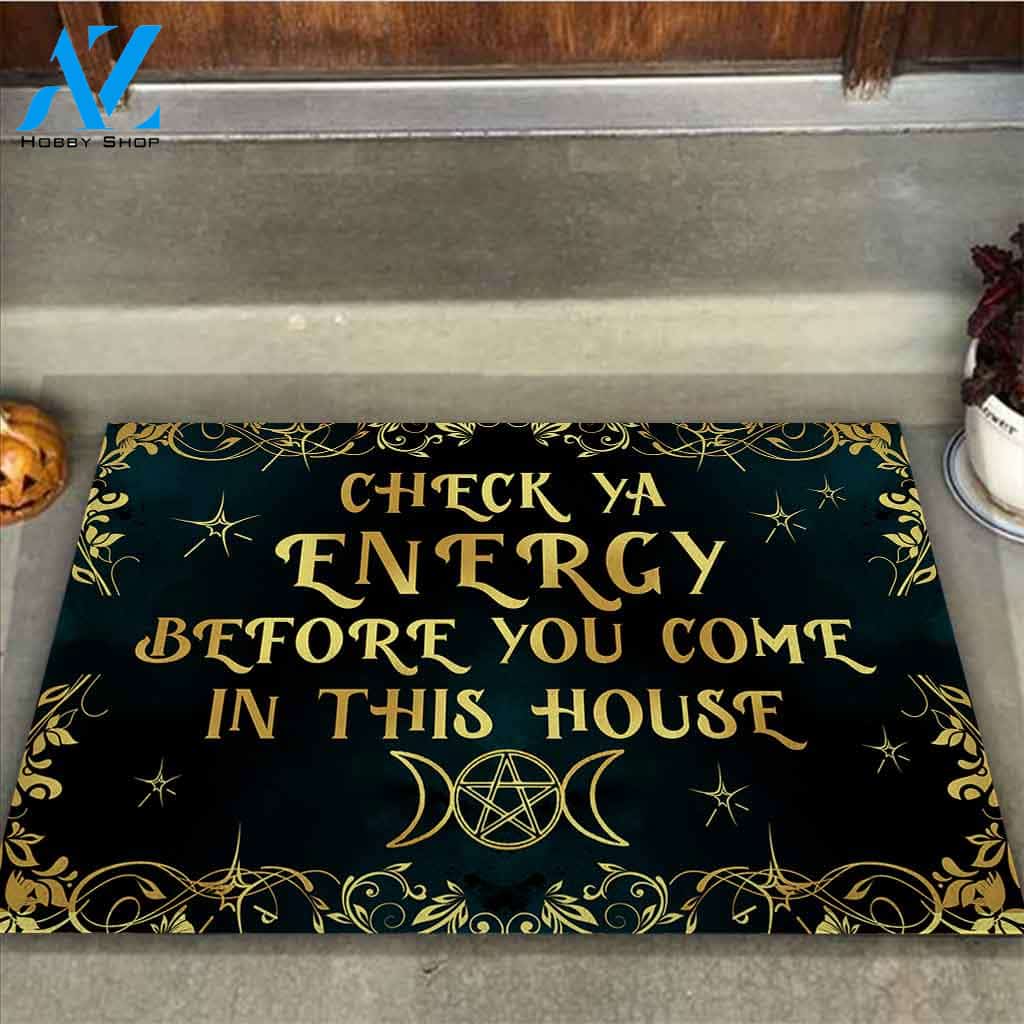 Check Ya Energy - Witch Doormat Indoor And Outdoor Doormat Warm House Gift Welcome Mat Gift For Witch Lover Halloween Family Friend
