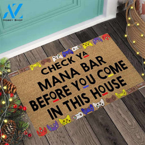 Check Your Mana - Video Game Coir Pattern Print Doormat