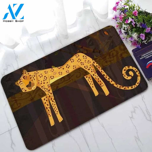 Cheetah Lying Jungle Forest Animal Doormat Indoor and Outdoor Mat Entrance Rug Sweet Home Decor Housewarming Gift Gift for Cheetah Lovers Wildlife Animals Lovers