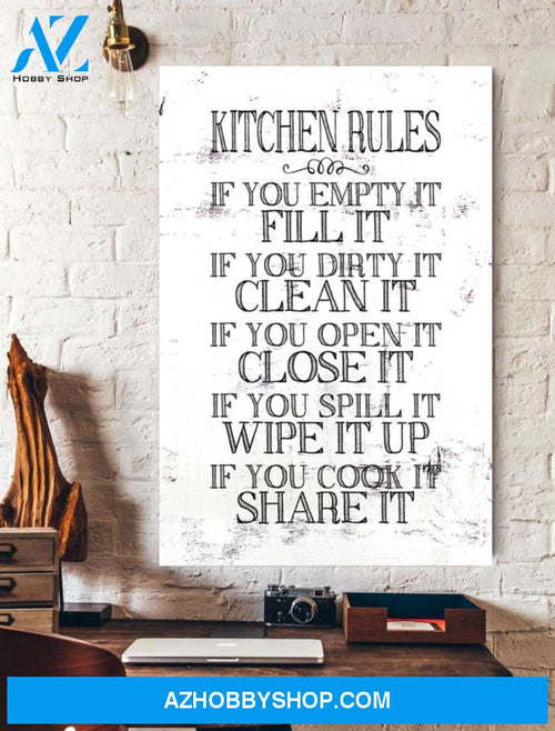 Chef Kitchen Rules Vertical Canvas Wall Art