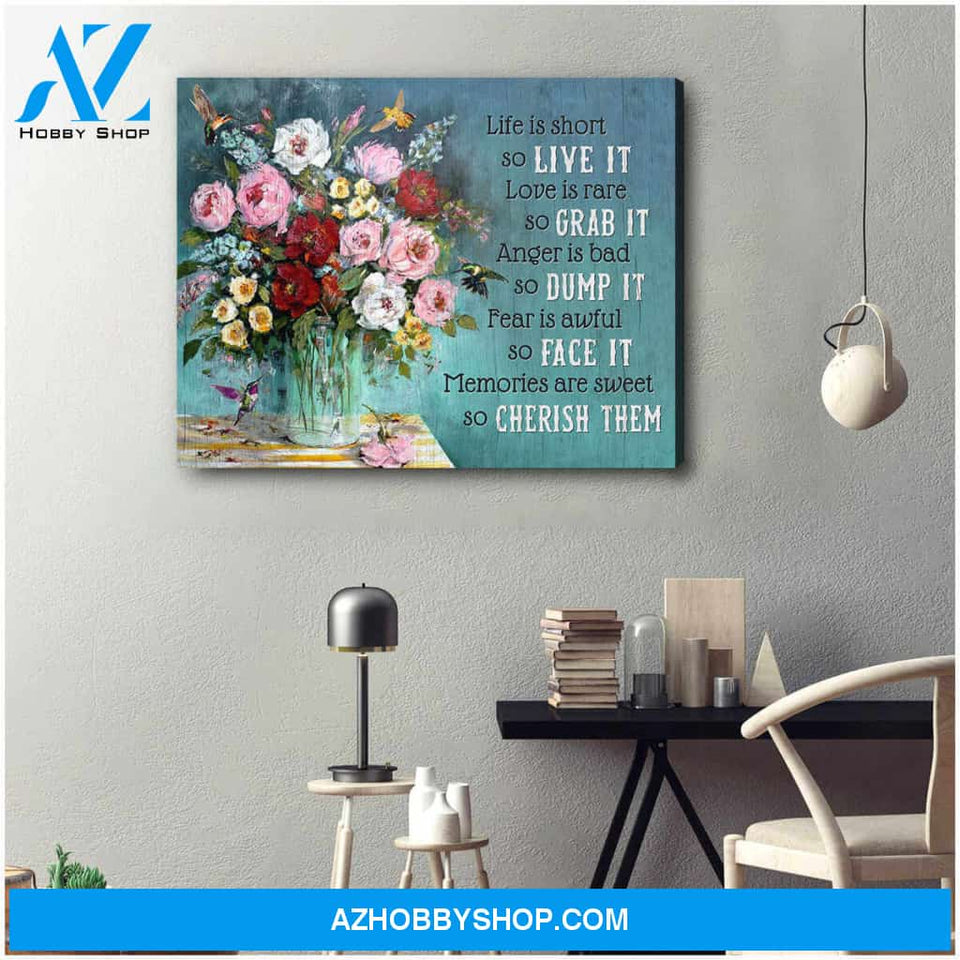 Cherish Them, Stunning Hummingbird Canvas Wall Art