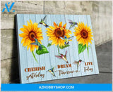 Cherish Yesterday Hummingbird & Sunflower Premium Wall Art Canvas