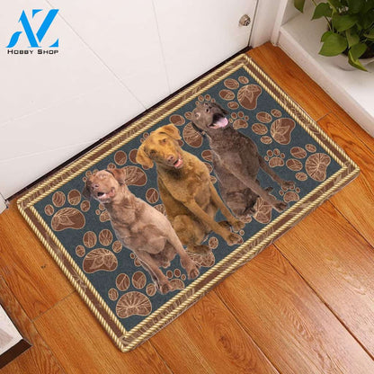 Chesapeake Bay Retriever Flower Paw - Dog Doormat | Welcome Mat | House Warming Gift