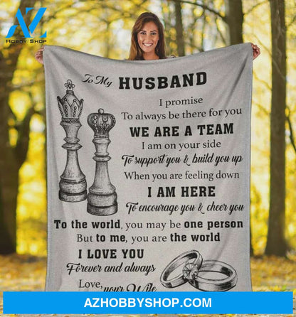 Personalized Chess To My Husband From Wife We Are A Team Fleece Blanket Great Customized Gifts For Birthday Christmas Thanksgiving