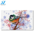 Chickadee Christmas Branch Doormat - 18" x 30"