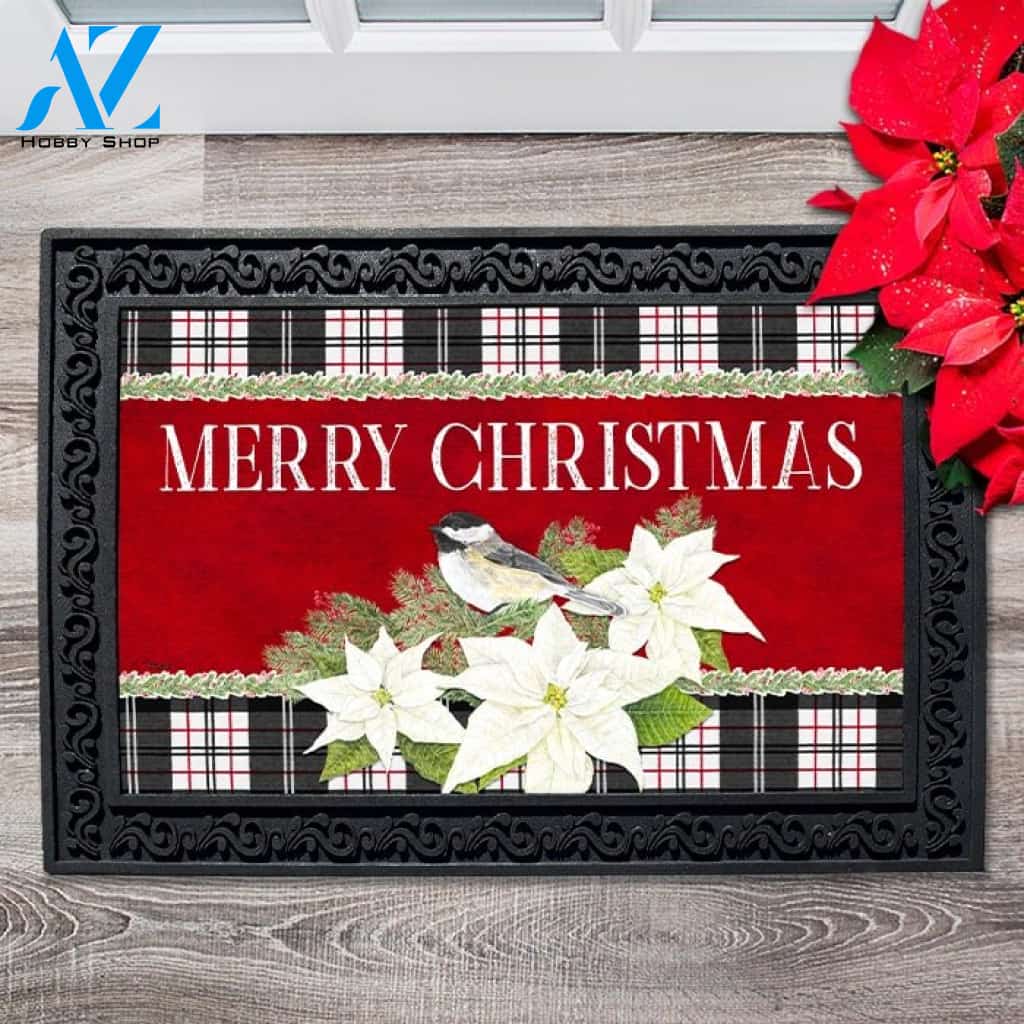 Chickadee Christmas Doormat - 18" x 30"