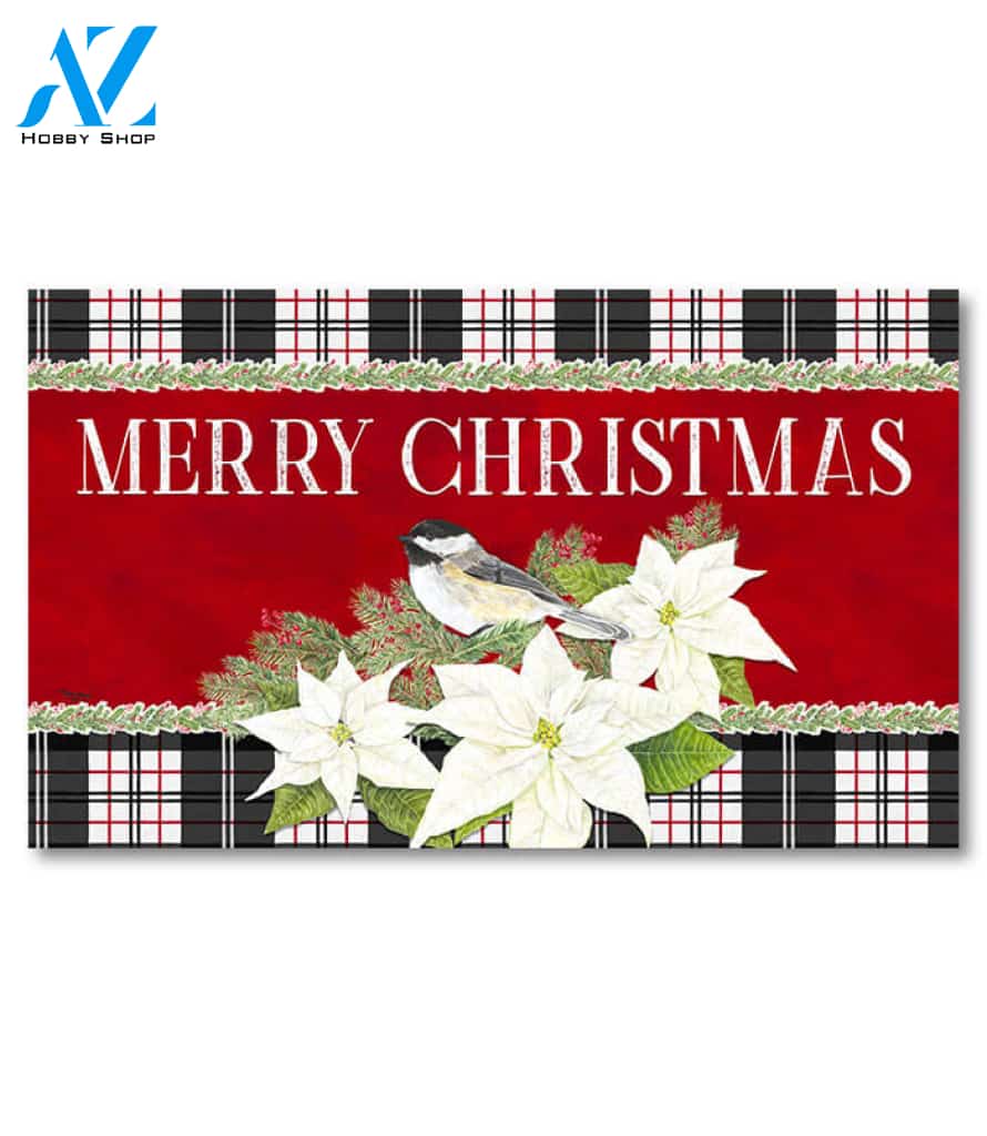 Chickadee Christmas Doormat - 18" x 30"