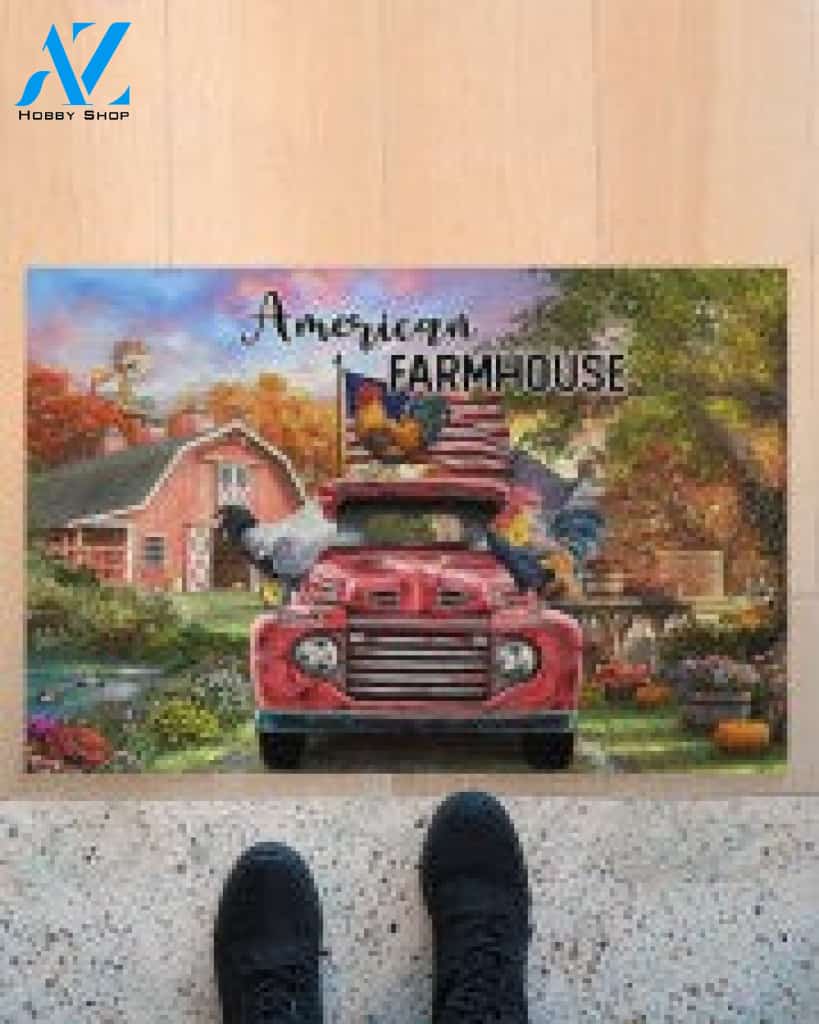 Chicken American Farmhouse Picture Doormat