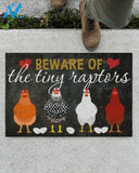 Chicken Beware Of The Tiny Raptors Funny Indoor And Outdoor Doormat Gift For Chicken Home Farm Decor Warm House Gift Welcome Mat