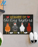 Chicken Beware Of The Tiny Raptors Funny Indoor And Outdoor Doormat Gift For Chicken Home Farm Decor Warm House Gift Welcome Mat