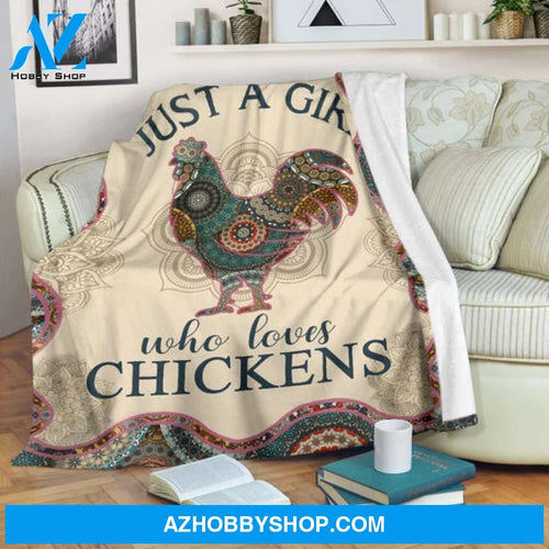 Chicken Blanket, Just A Girl Who Loves Chickens Mandala, Chicken Lover