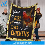 Chicken Blanket, Just A Girl Who Loves Chicken Fleece Blanket