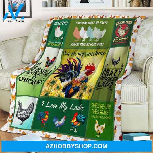 Chicken Blanket You Are My Sunshine Chickens Blankets ,Christmas Gifts, Blanket For Kid, Gift for Your Love One, Birthday Gift Home Decor Bedding Couch Sofa Soft and Comfy Cozy