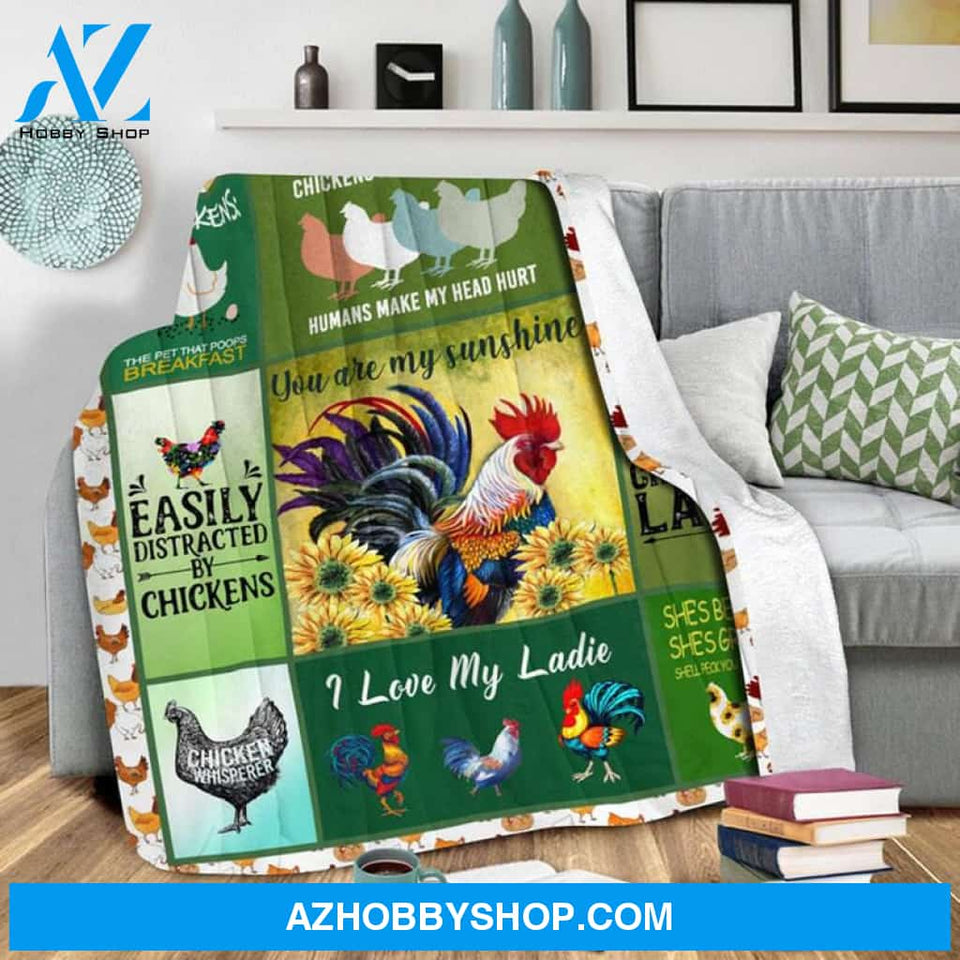 Chicken Blanket You Are My Sunshine Chickens Blankets ,Christmas Gifts, Blanket For Kid, Gift for Your Love One, Birthday Gift Home Decor Bedding Couch Sofa Soft and Comfy Cozy