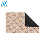 Chicken Boho Style Pattern Rubber Doormat
