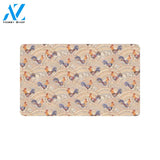 Chicken Boho Style Pattern Rubber Doormat