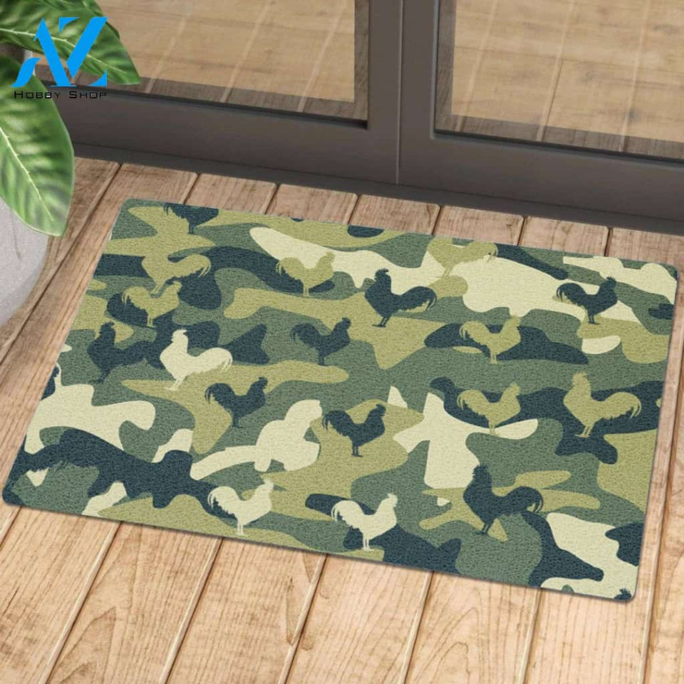 Chicken Camo Yellow Doormat