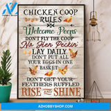 Chicken Coop Rules Rise And Shine Canvas And Poster, Wall Decor Visual Art