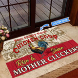 Chicken Cooprise &amp;amp; Shine Personalized Custom Name Doormat Welcome Mat