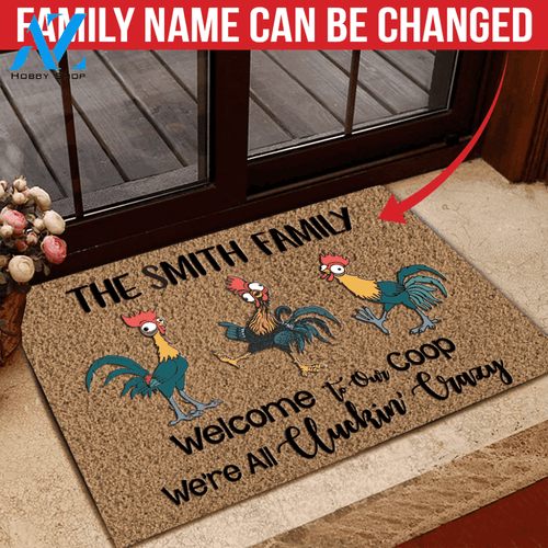 Chicken Doormat Customized Name Welcome To Our Coop | Welcome Mat | House Warming Gift