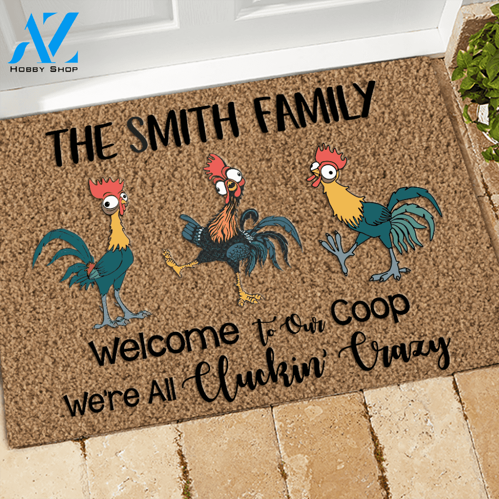 Chicken Doormat Customized Name Welcome To Our Coop | Welcome Mat | House Warming Gift